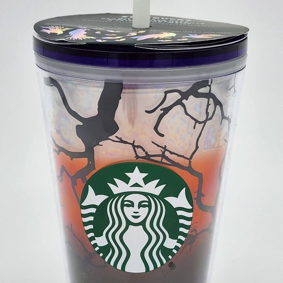 New Starbucks 2022 Fall Halloween Raven’s Perch Glow In The Dark 16 oz Tumbler - Picture 3 of 5